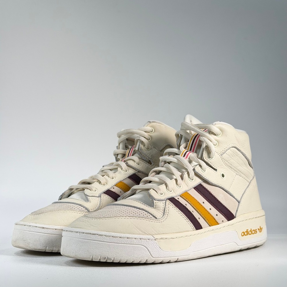 Adidas x Eric Emanuel Rivalry Hi Shoes Mens 10.5 White Leather High Top Sneakers